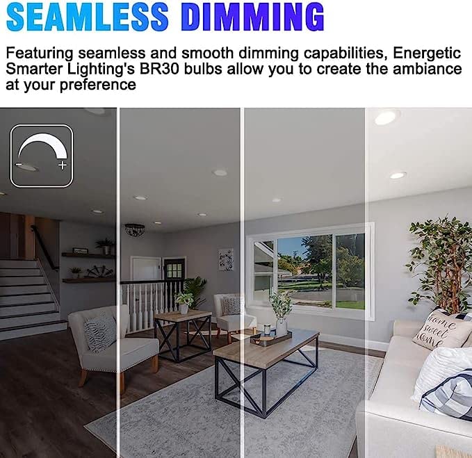 Energetic Lighting BR30 15000-hour life reduces replacements over time.