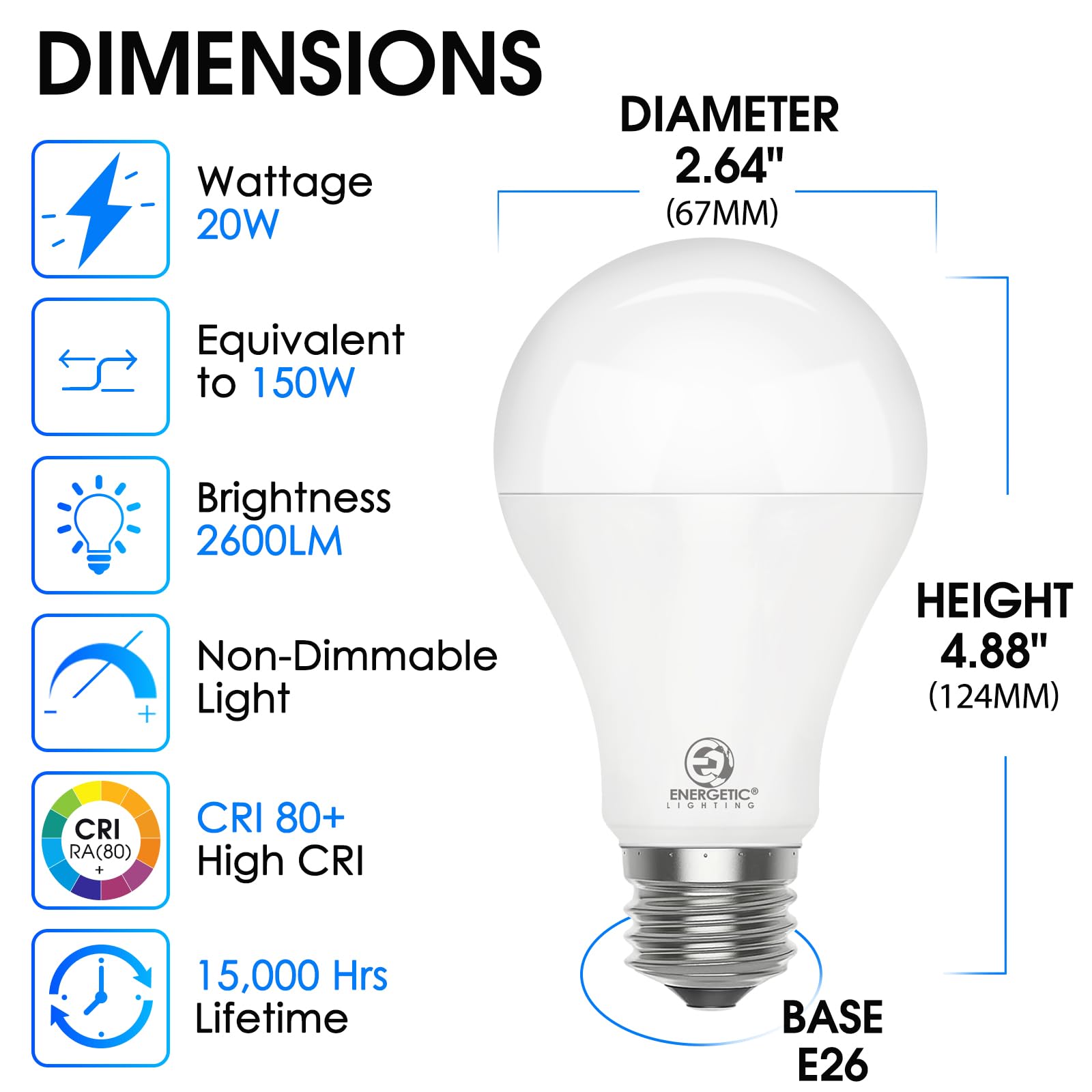 Energetic Lighting 5000K daylight bulbs offer crisp color for kitchens and workspaces