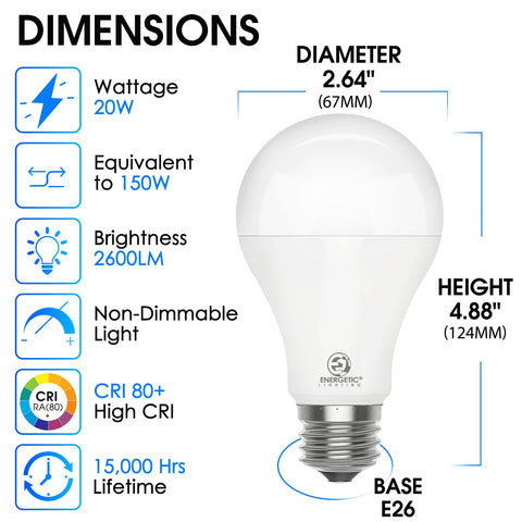 Energetic Lighting 5000K daylight bulbs offer crisp color for kitchens and workspaces