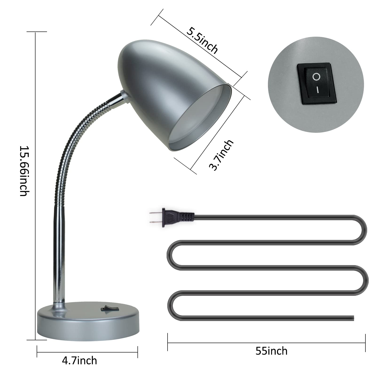 Energetic Lighting desk lamp with flexible gooseneck for precise light direction
