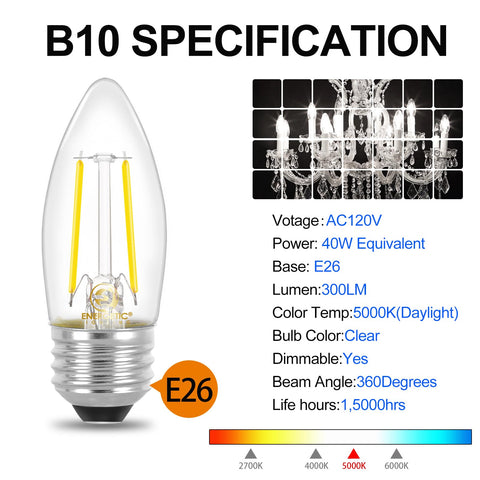 Energetic Lighting dimmable candle bulb for mood and task lighting