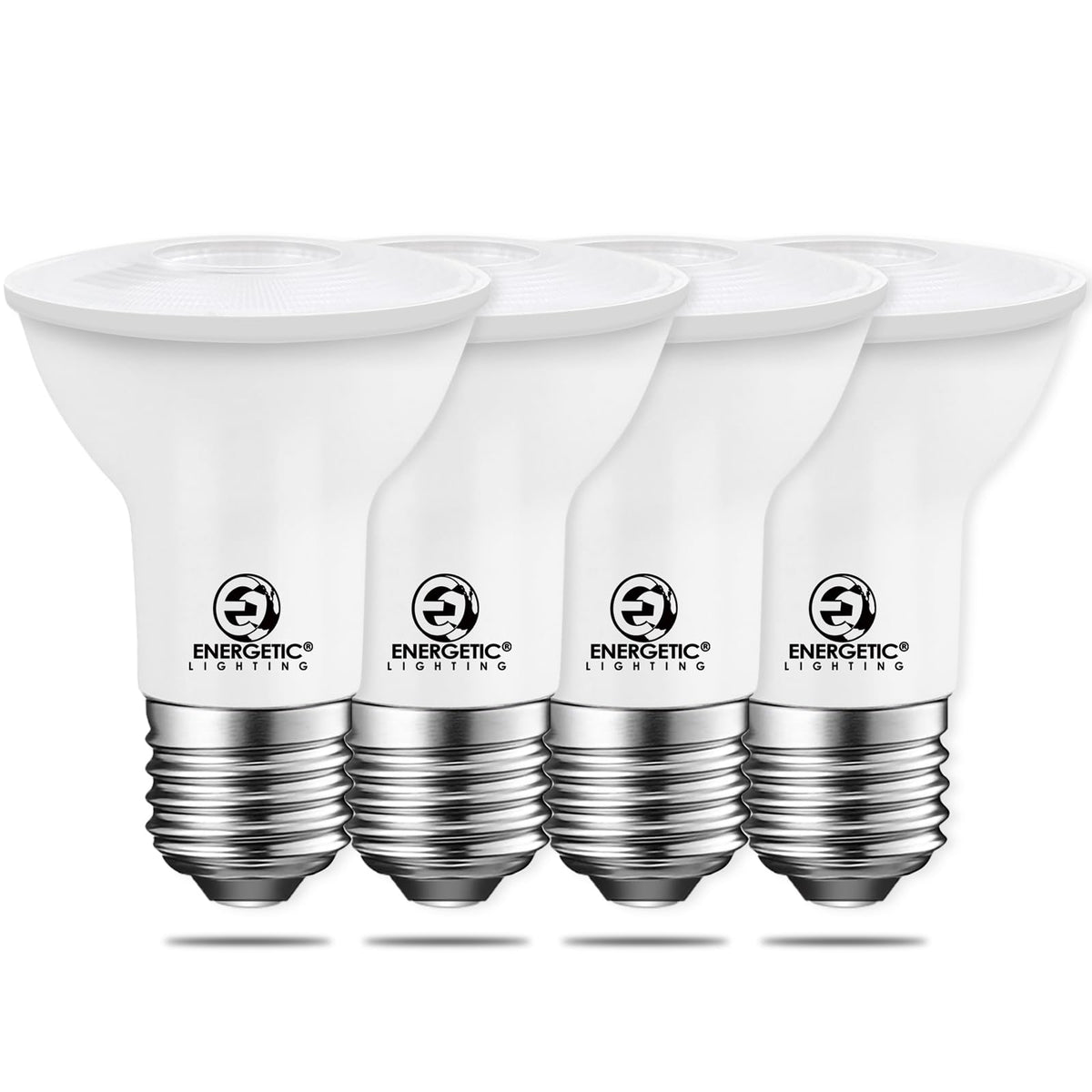 Energetic Lighting PAR20 LED bulbs in a 4-pack, energy-efficient indoor lighting solution.