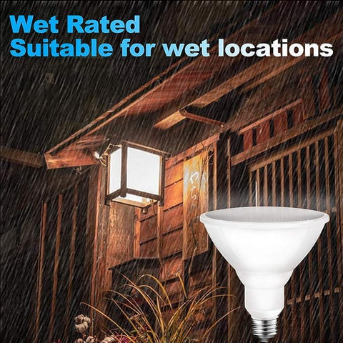 Energetic Lighting PAR38 LED flood outdoor bulb wet-rated for outdoor use