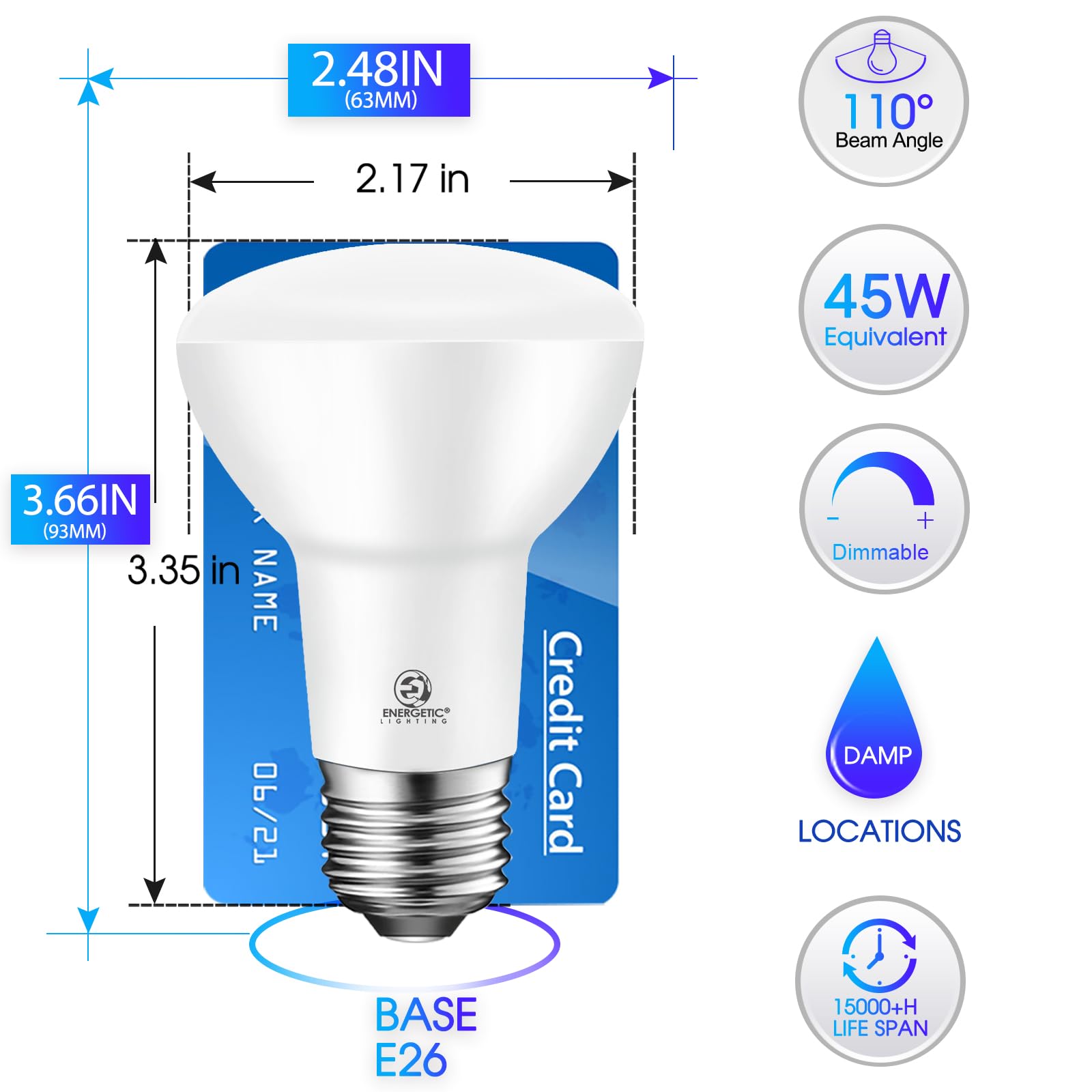Energetic Lighting recessed can light bulb ready for install