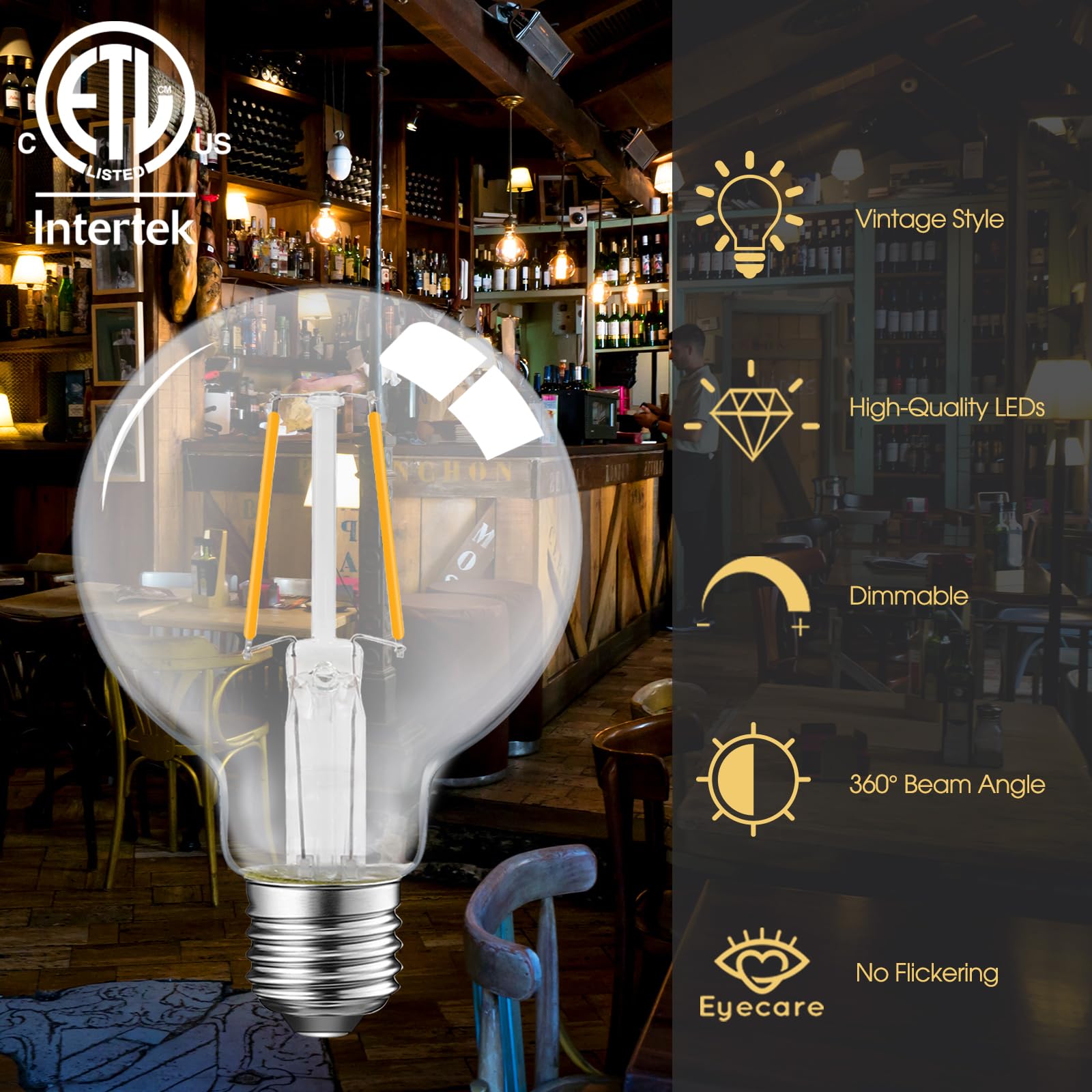 Energetic Lighting Six-pack G25 LED globes ready for decorative setups
