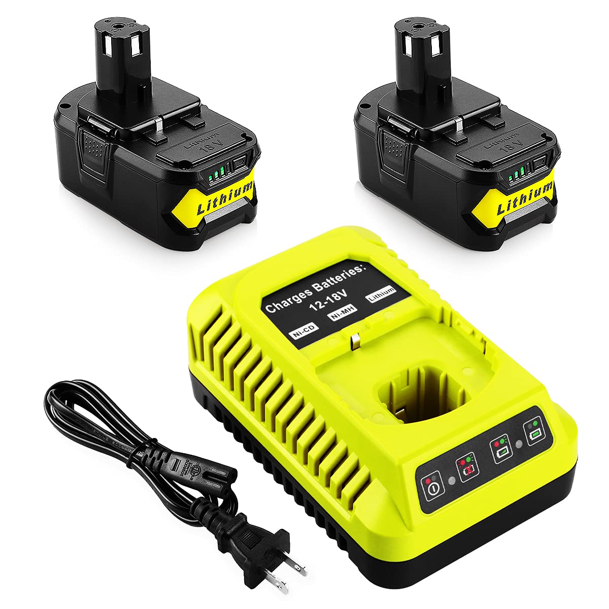 energup 18V battery 6500mAh powering Ryobi tools for extended runtime.