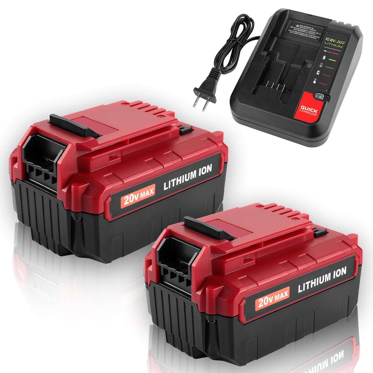 Energup 2Pack PCC685L battery left view with dual 6.5Ah cells for longer runtime.