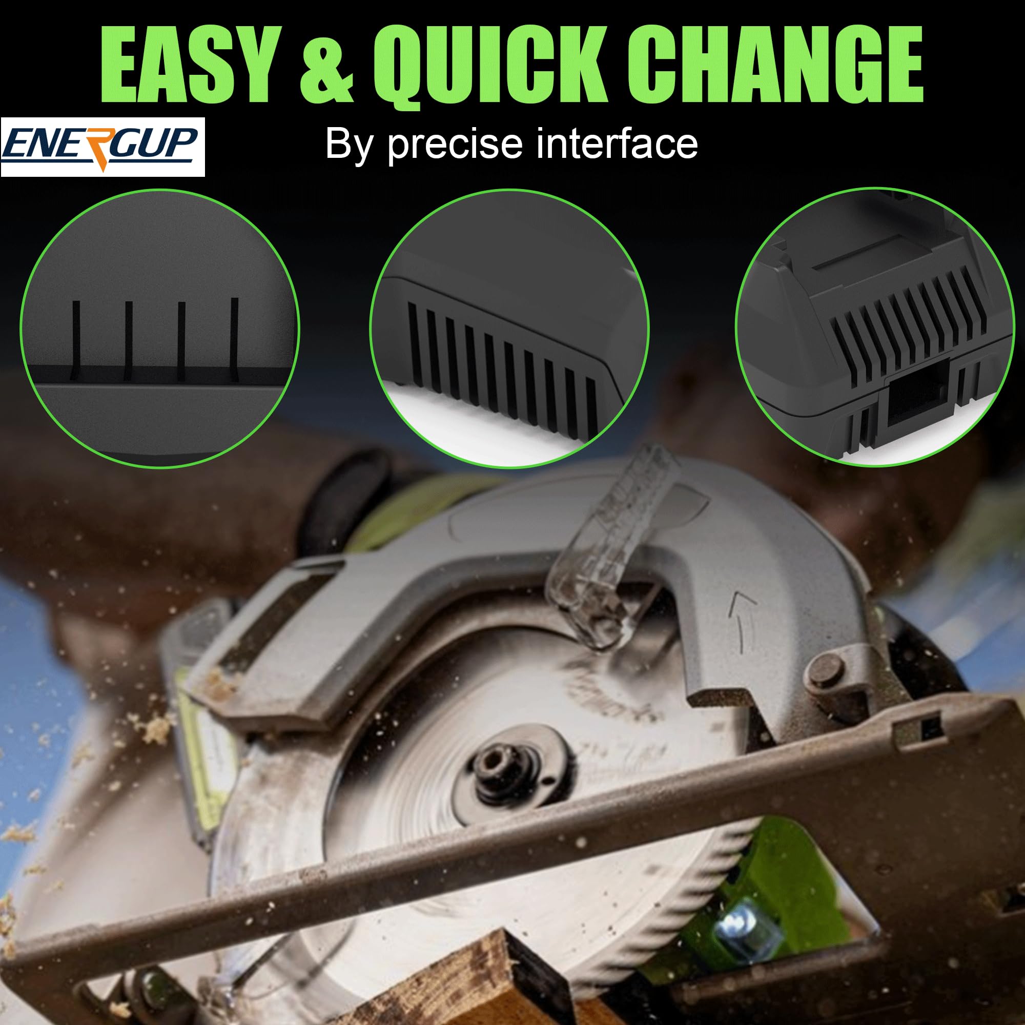 Energup caf806 charger packaging includes all essential components.
