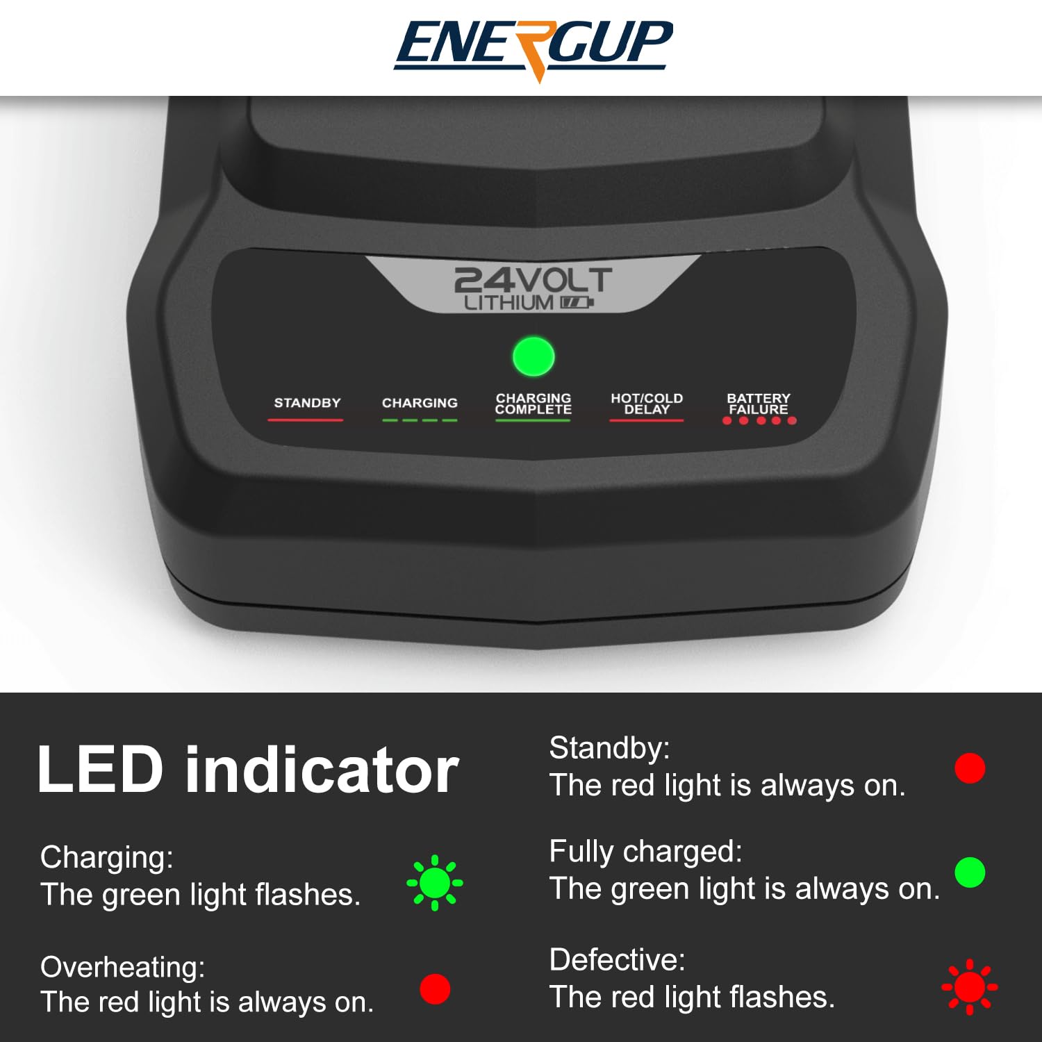 Energup caf806 charger wall-mount ready for organized workshop setups.