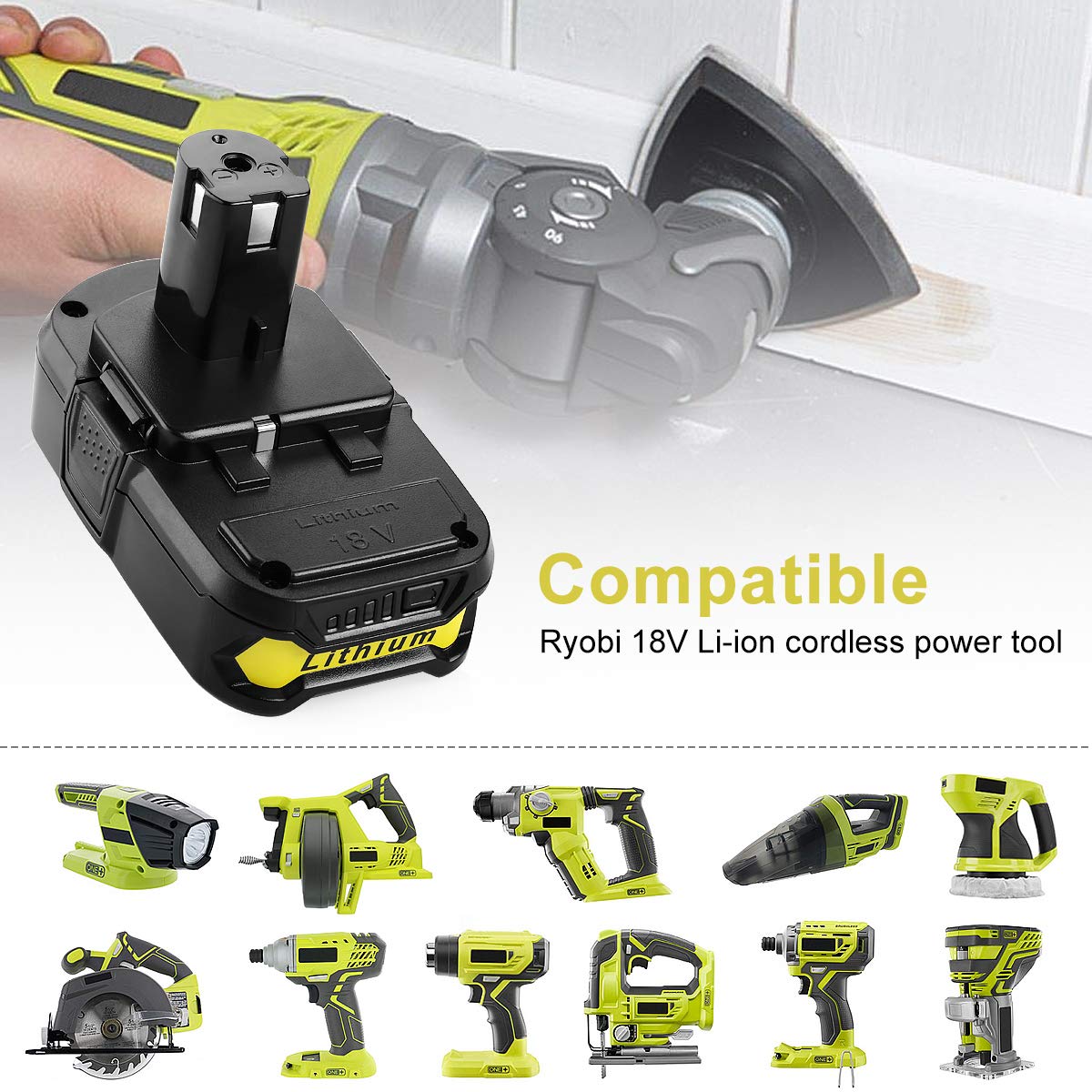 Energup 18V charger with 3.5A output for quick charging.