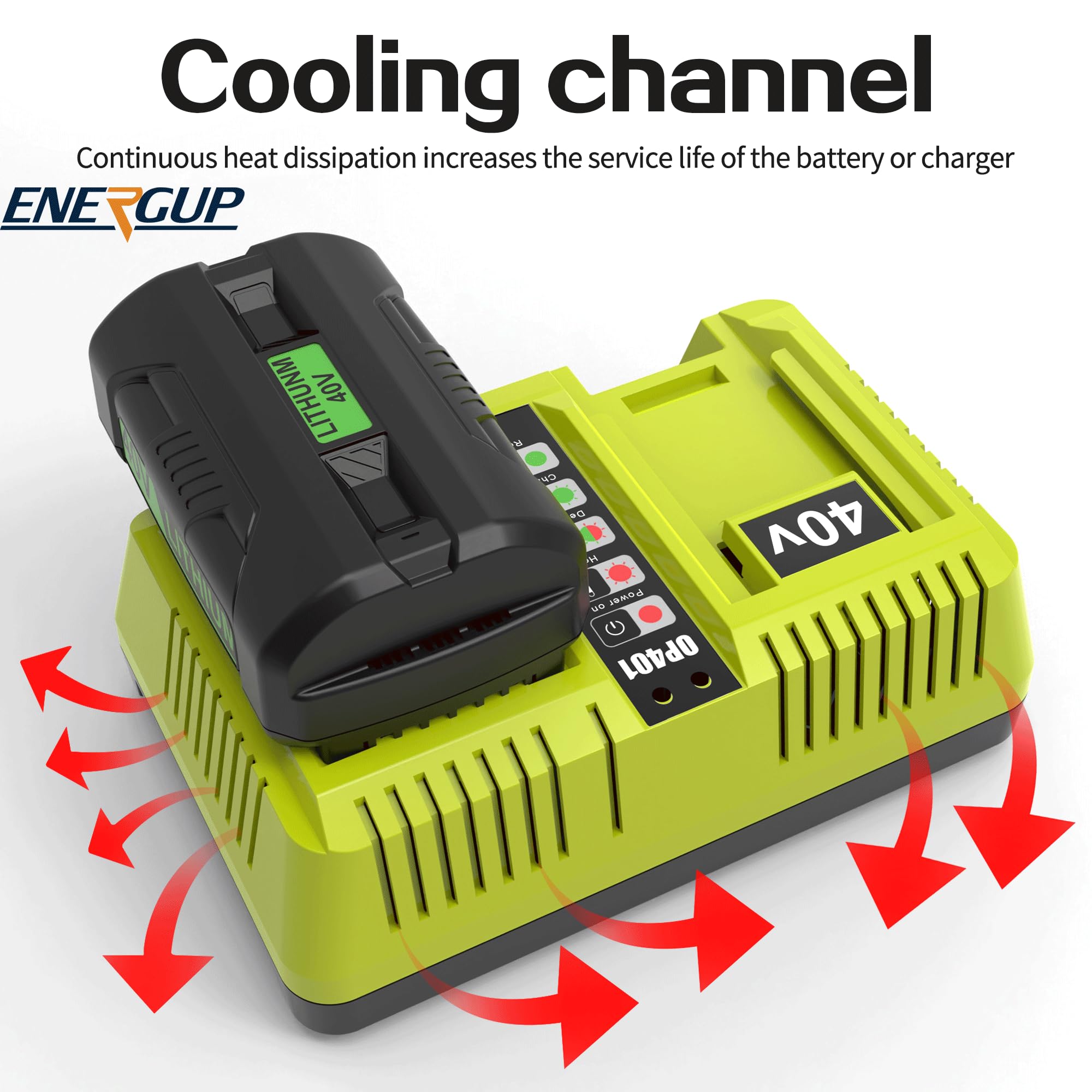 energup cooling system vents help protect electronics during use.