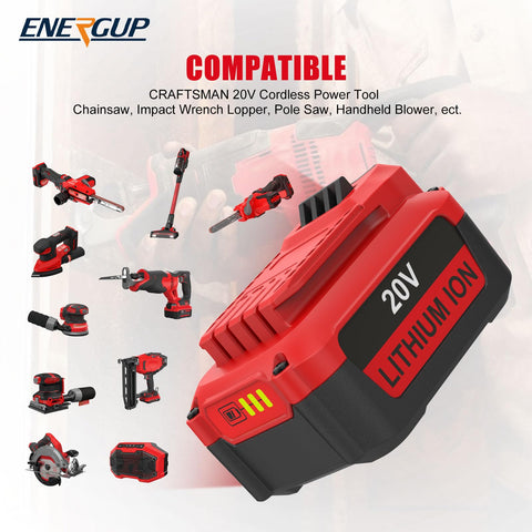 Energup battery compatibility image highlights CMCB series support.