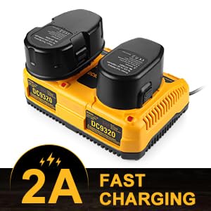 energup dual-port charger supporting dc9096 and dc9098 batteries
