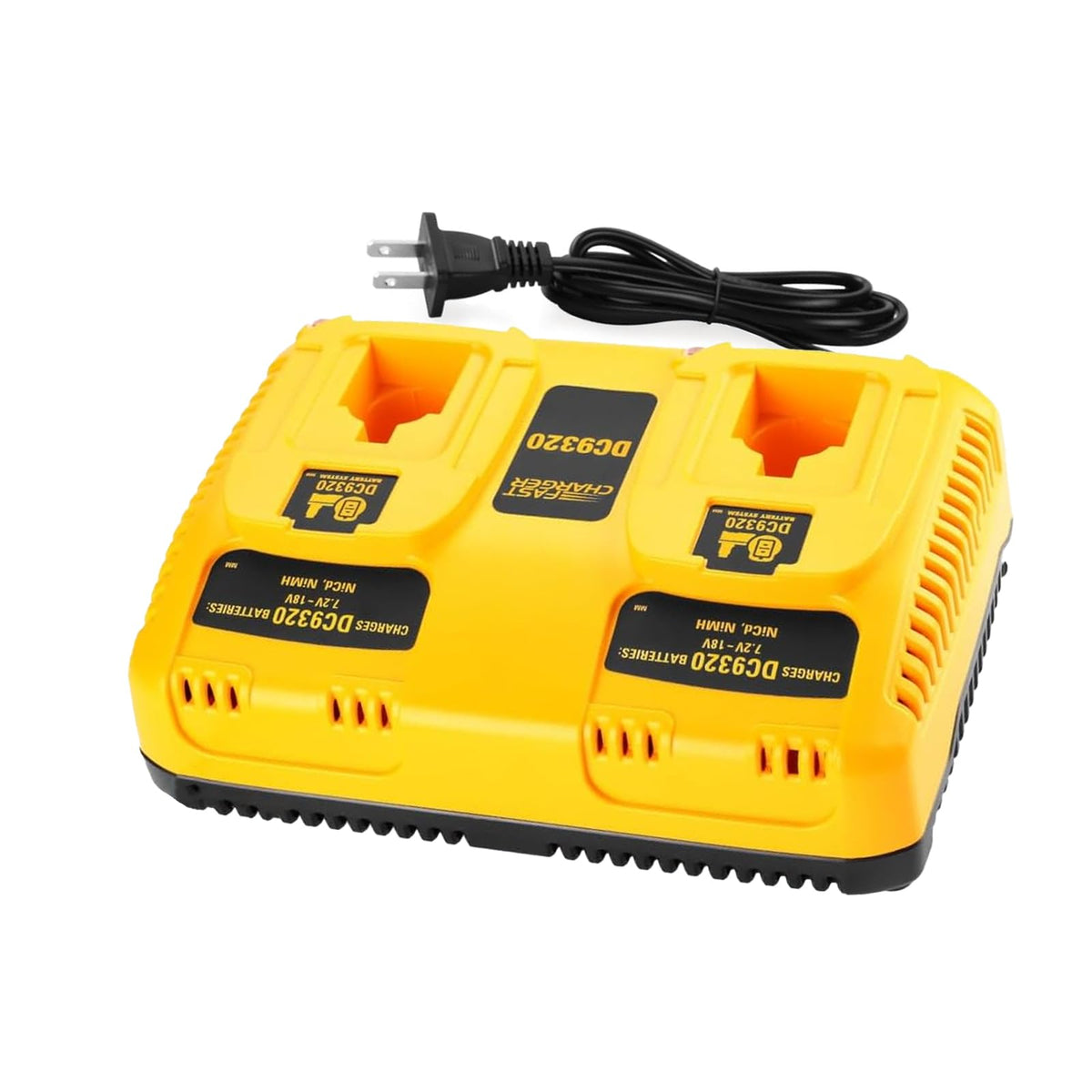 energup dual dc9320 charger front view enabling two-battery charging