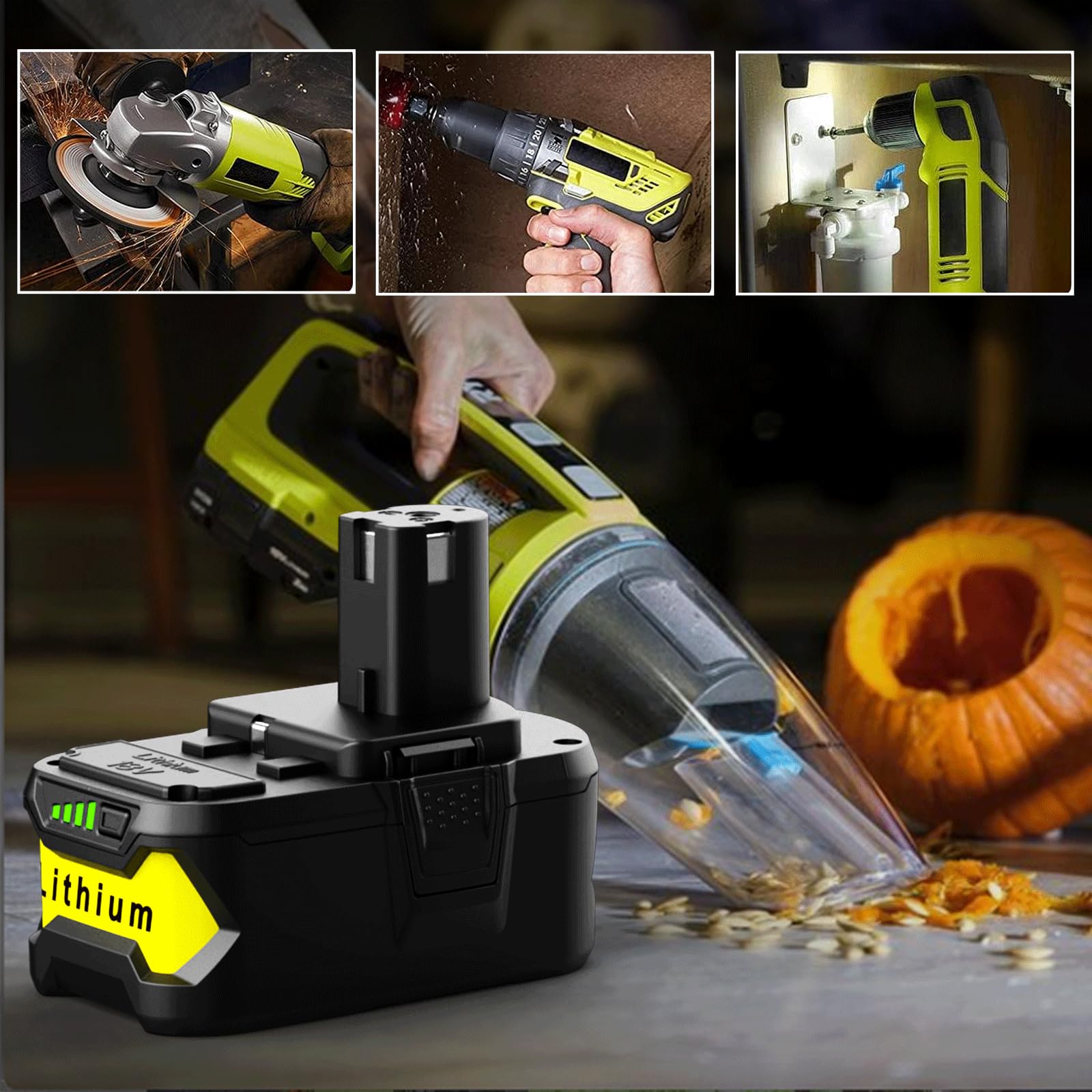 energup ryobi 18V battery p103 compatible for versatile setups.
