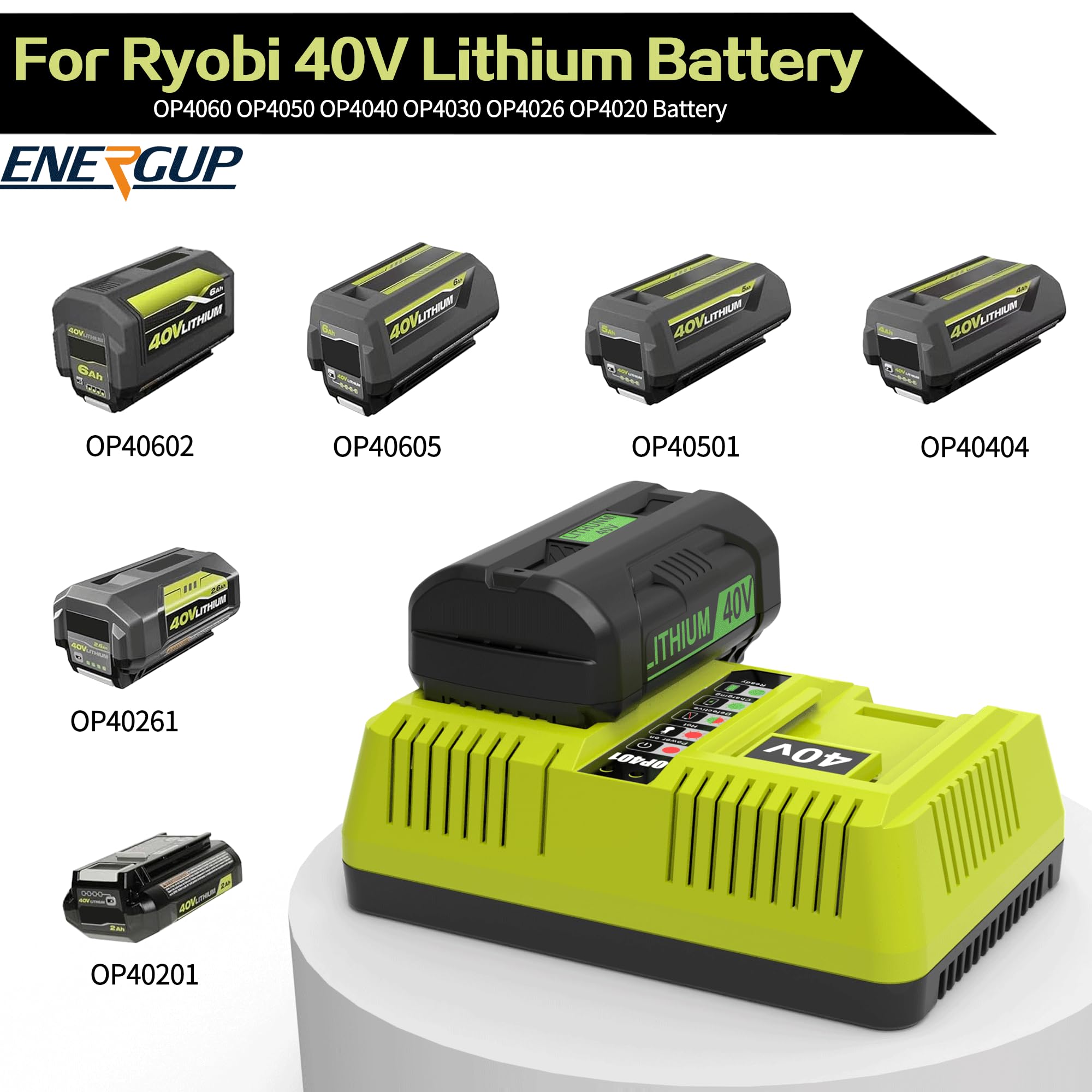 energup Ryobi 40V dual battery charging in action.