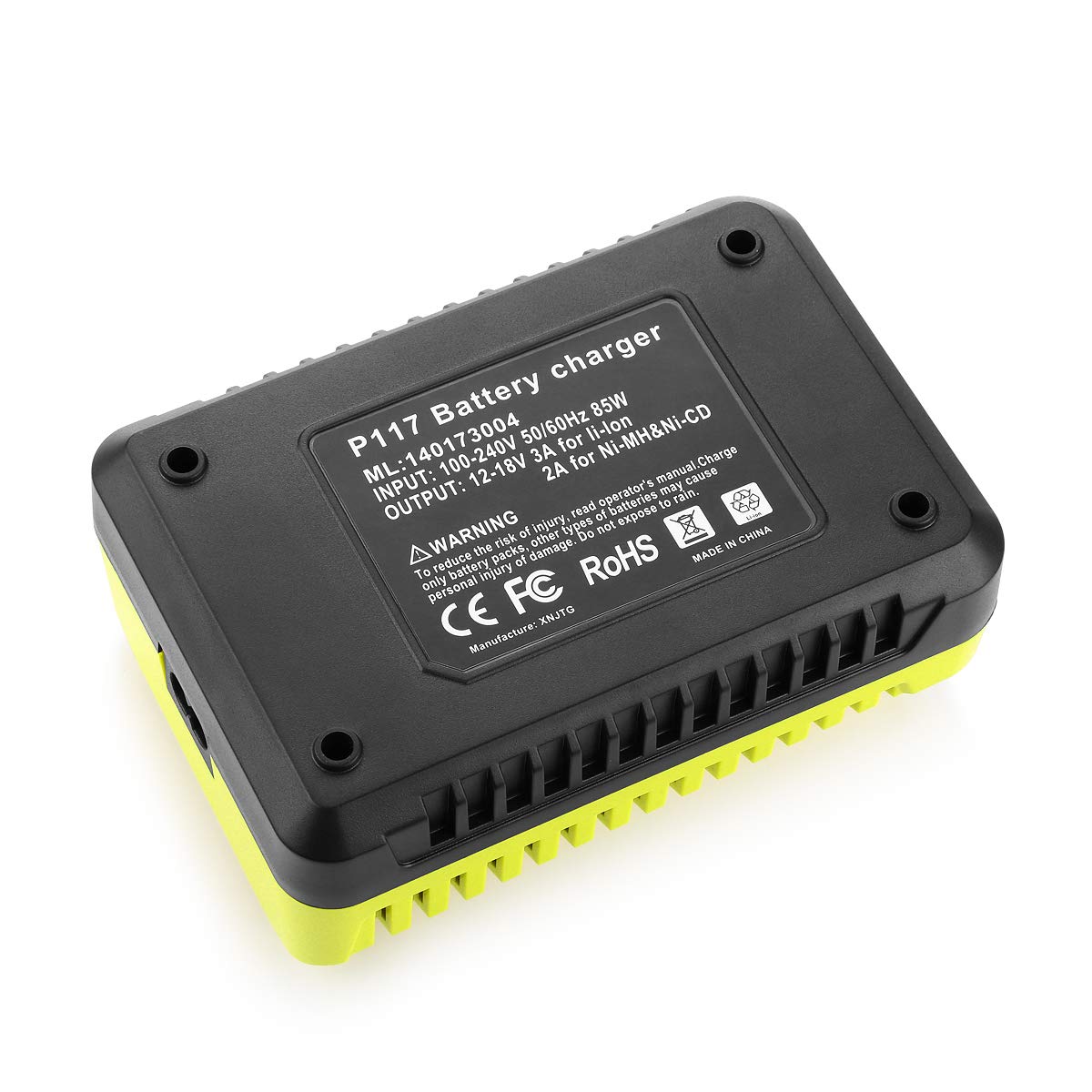 Energup replacement charger packaging for Ryobi batteries