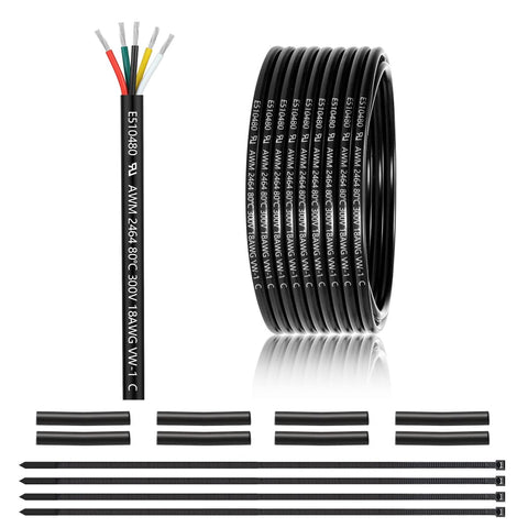 Enerjour 18AWG 5-conductor strands closeup showing tinned copper for reliable wiring.