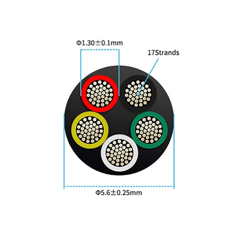 Enerjour 22AWG-5 conductor wire easy to strip and solder