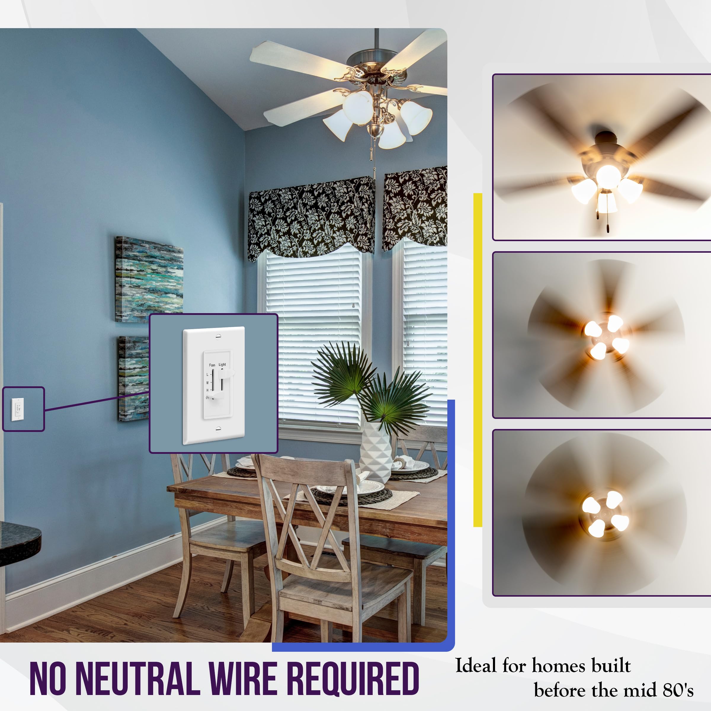 Enerlites 17001-F3-W wall plate design for clean installation