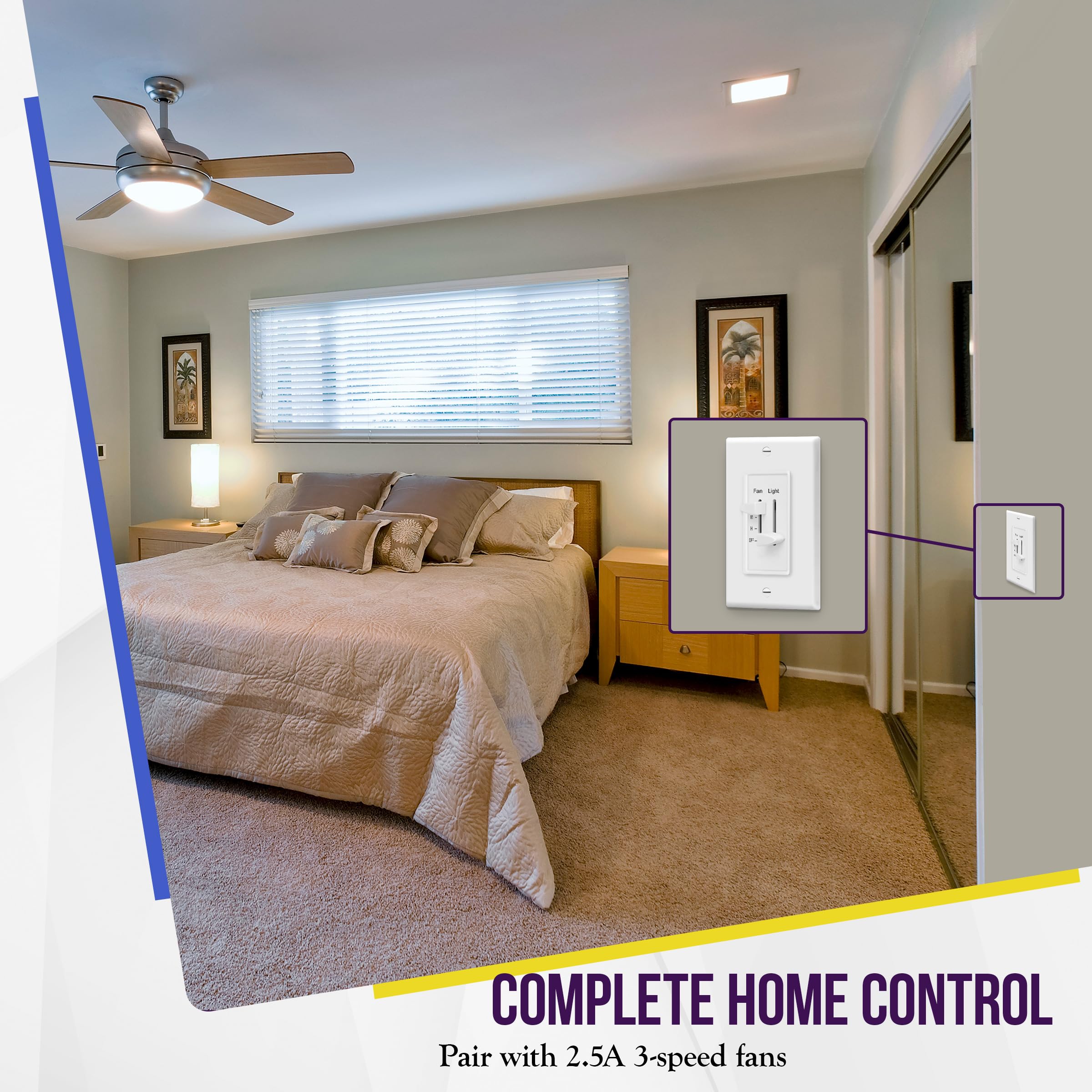 Enerlites incandescent-load specification supports up to 300W for lights.