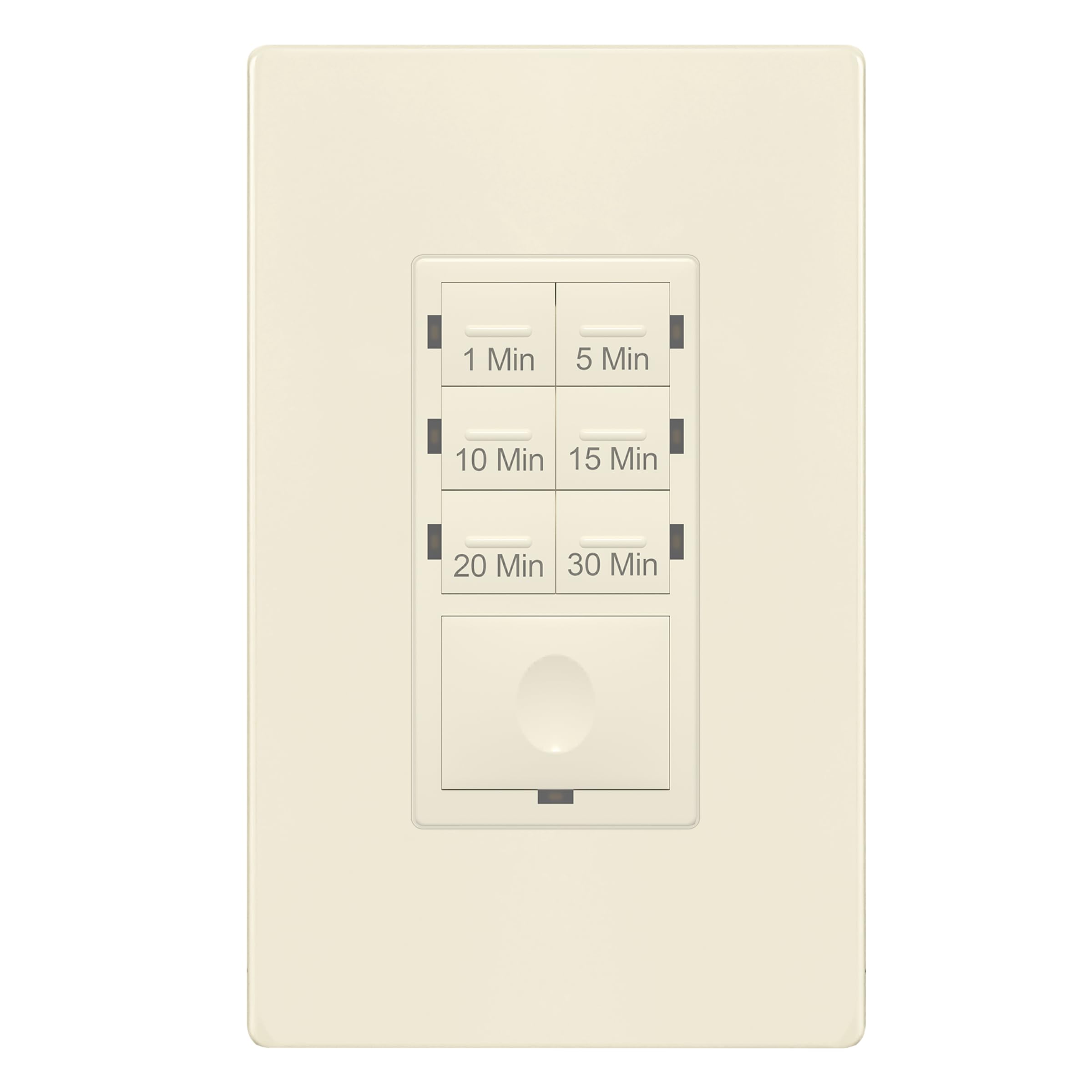 Enerlites 30-minute countdown switch front view shows simple setup