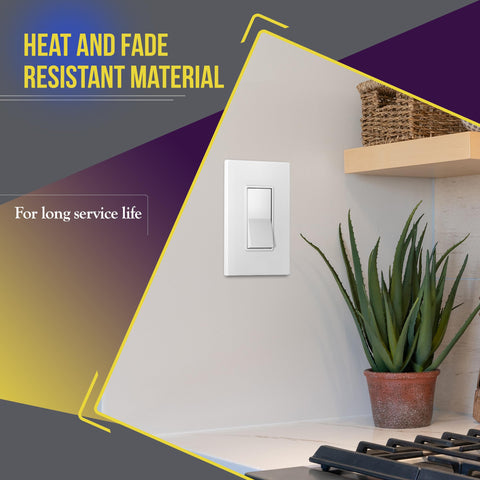 Enerlites 91150-W fits standard boxes with a clean, decorator-ready look.