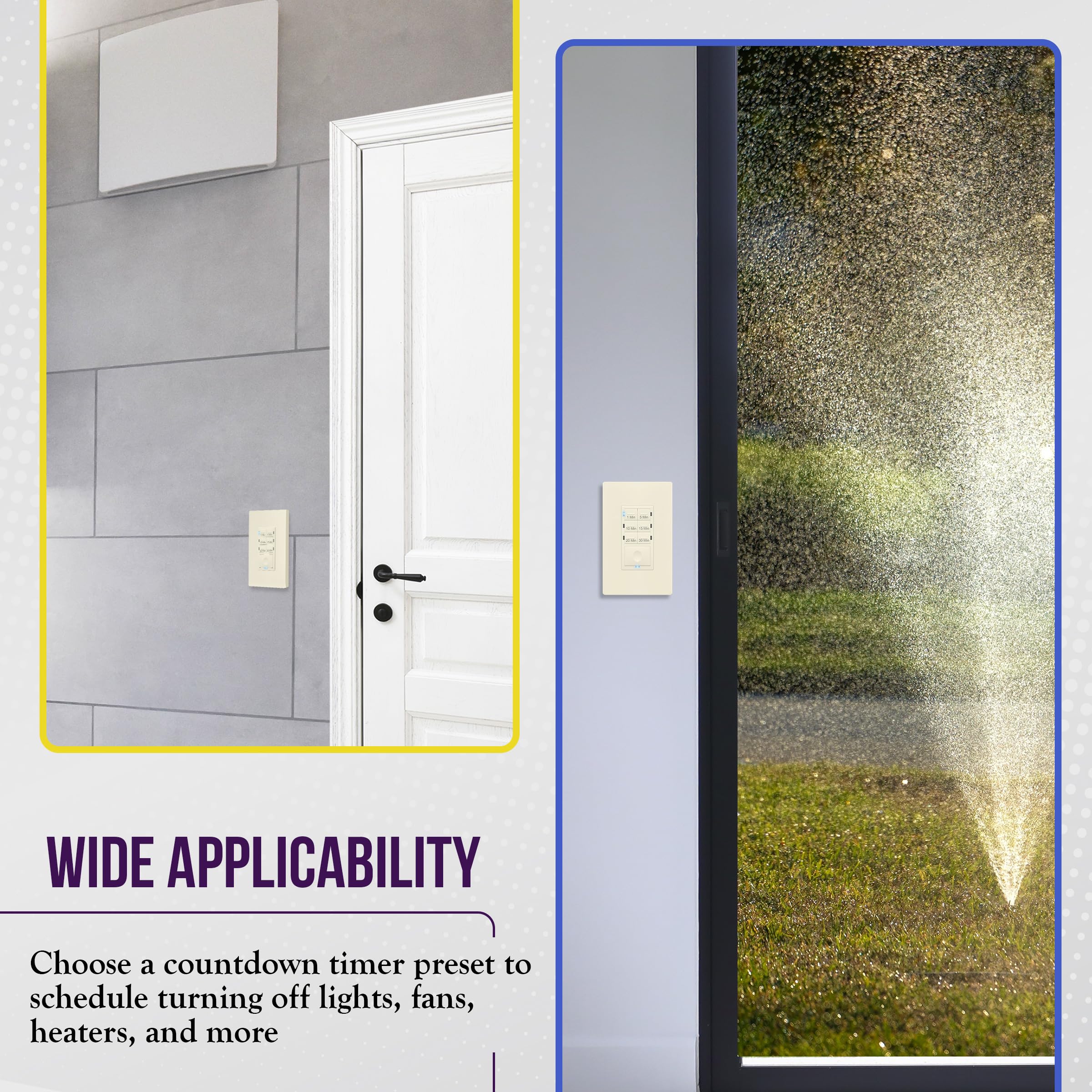 Enerlites countdown switch wall plate screwless design for clean installation