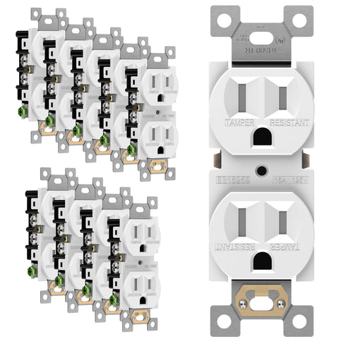 ENERLITES duplex receptacle with tamper-resistant design for safer homes.