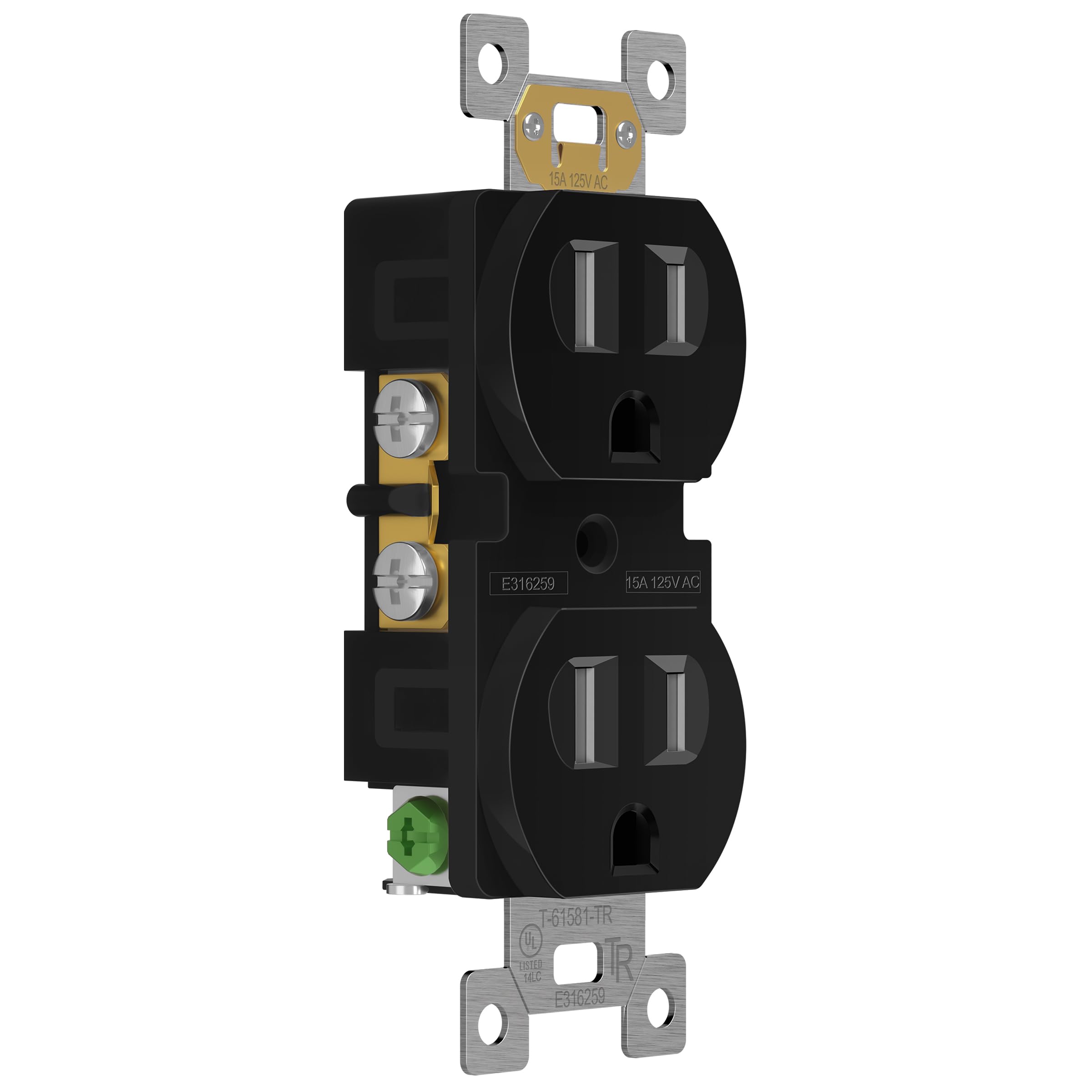Enerlites UL-listed, 15A 125V outlets suitable for homes.