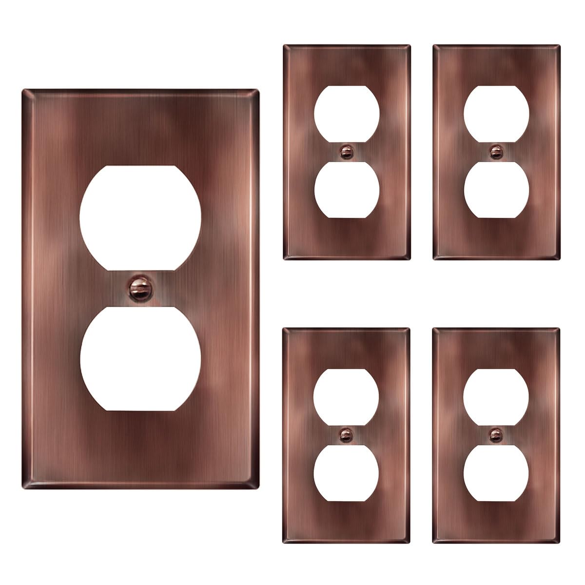 EnerLites duplex wall plate in antique copper finish with durable protection