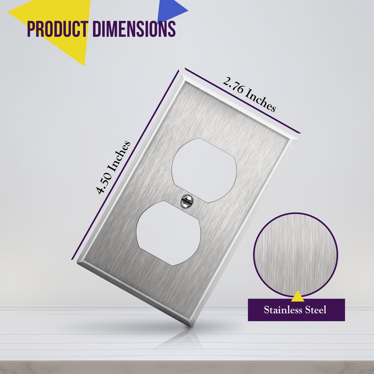Enerlites duplex wall plate side view shows slim profile for easy retrofits