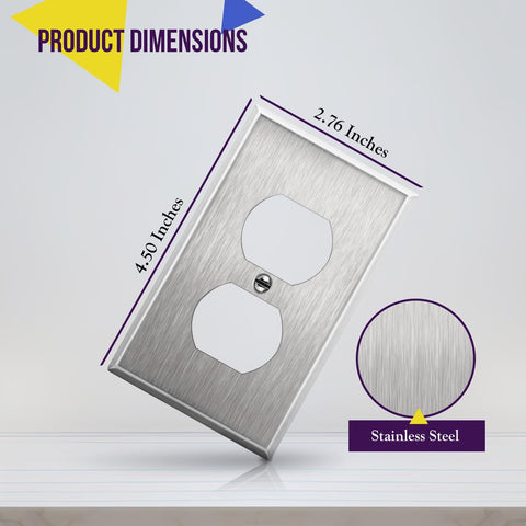 Enerlites duplex wall plate side view shows slim profile for easy retrofits