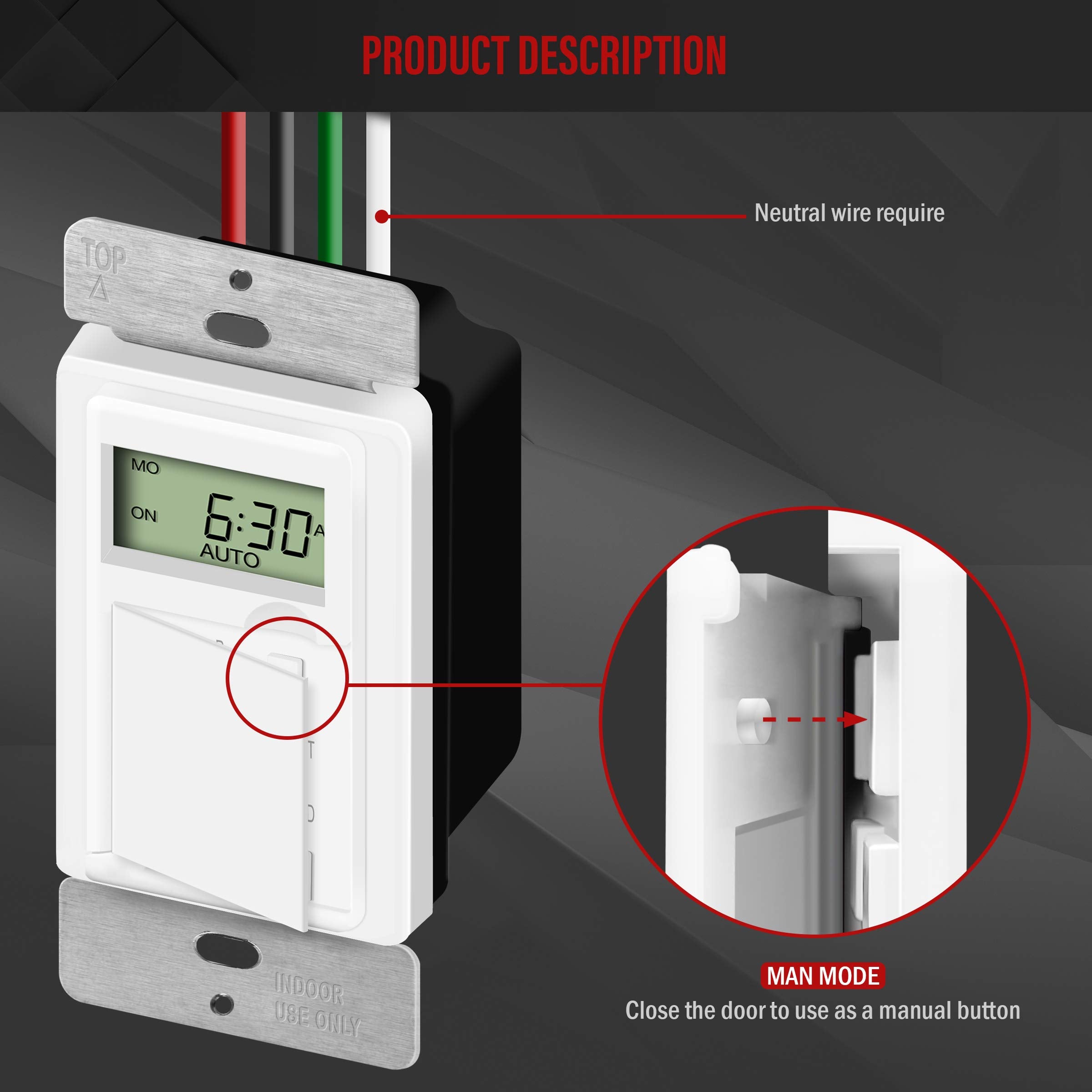 ENERLITES HET01-C timer manual control override in use