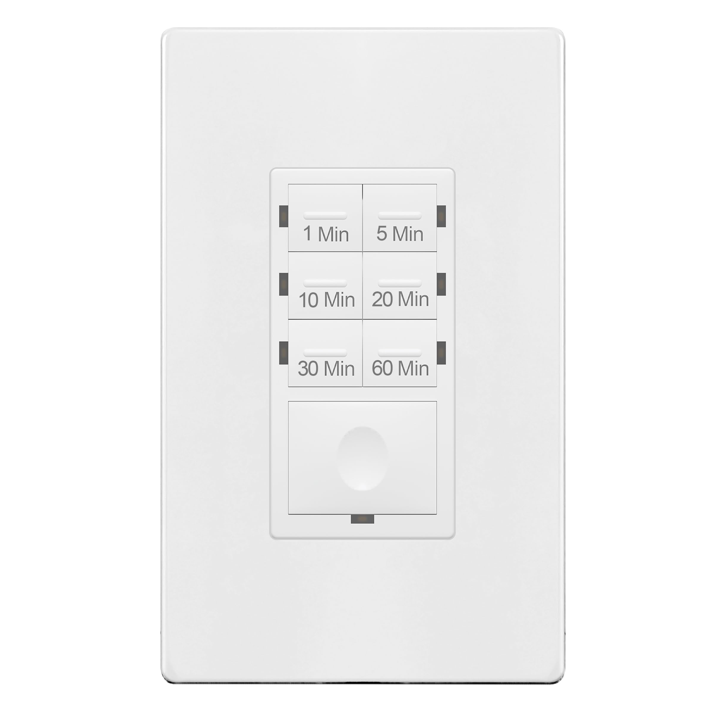 ENERLITES HET06-J6-W timer switch front view, compact design for easy installation.