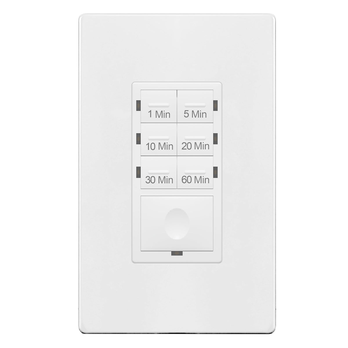 ENERLITES HET06-J6-W timer switch front view, compact design for easy installation.