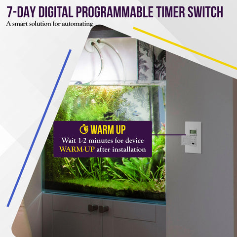 Enerlites digital display highlighting 18 on/off options for routines