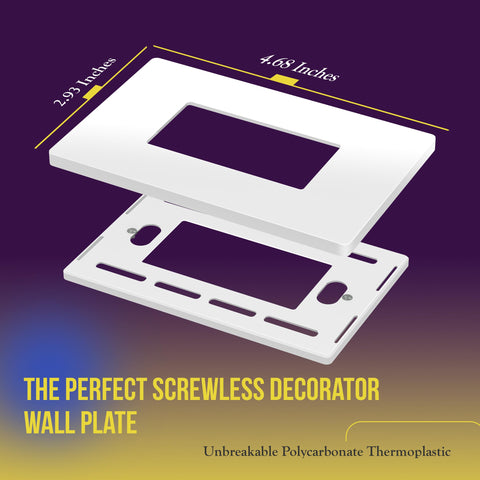 Enerlites screwless wall plate edge profile showing compact design
