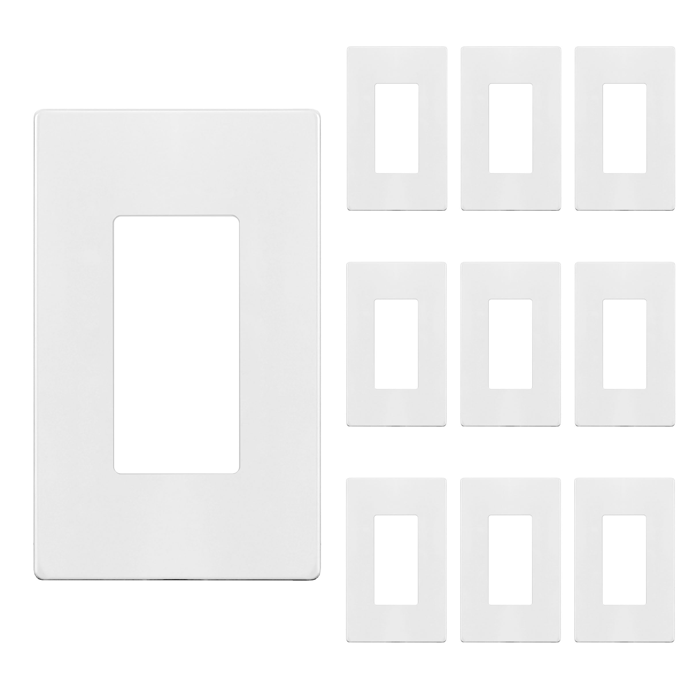 Enerlites screwless wall plate front view for a sleek room aesthetic