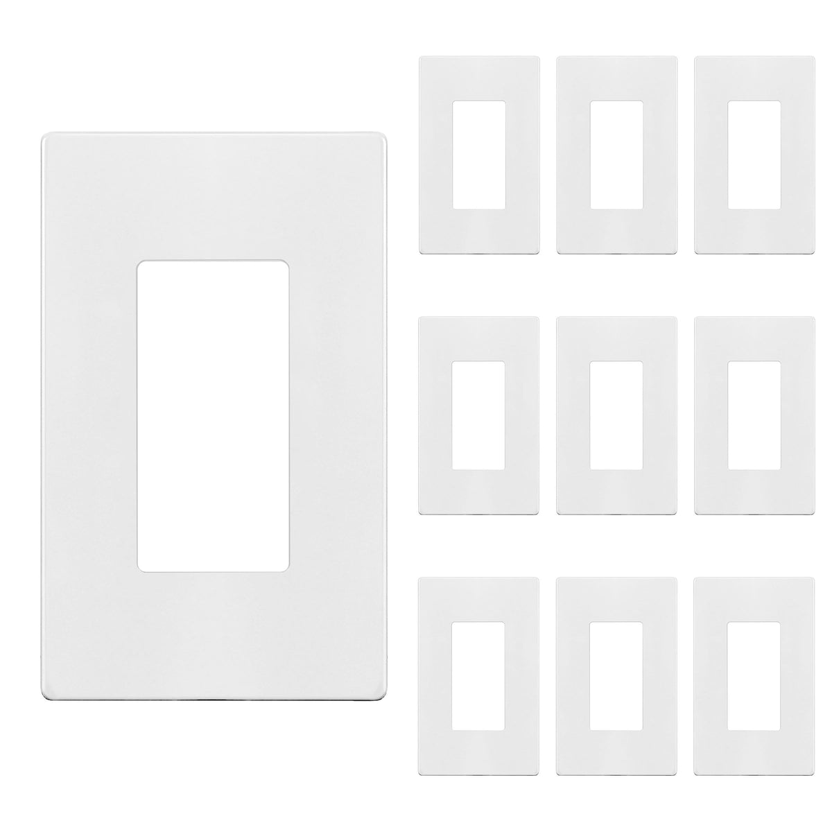 Enerlites screwless wall plate front view for a sleek room aesthetic