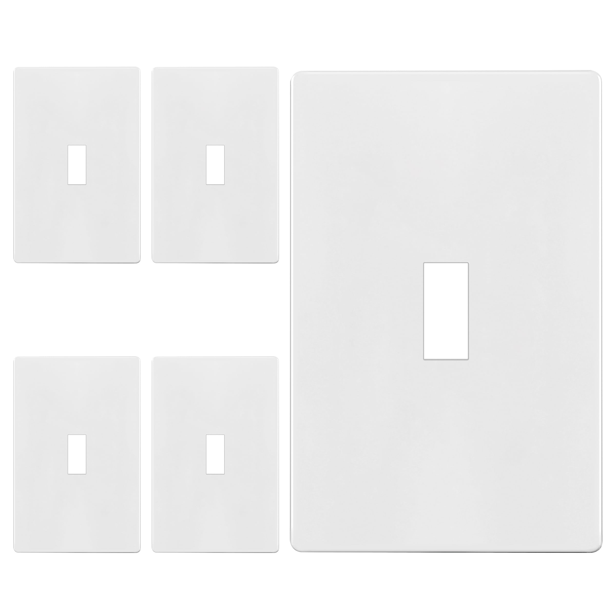 Enerlites screwless wall plate in glossy white for a clean, low-maintenance look