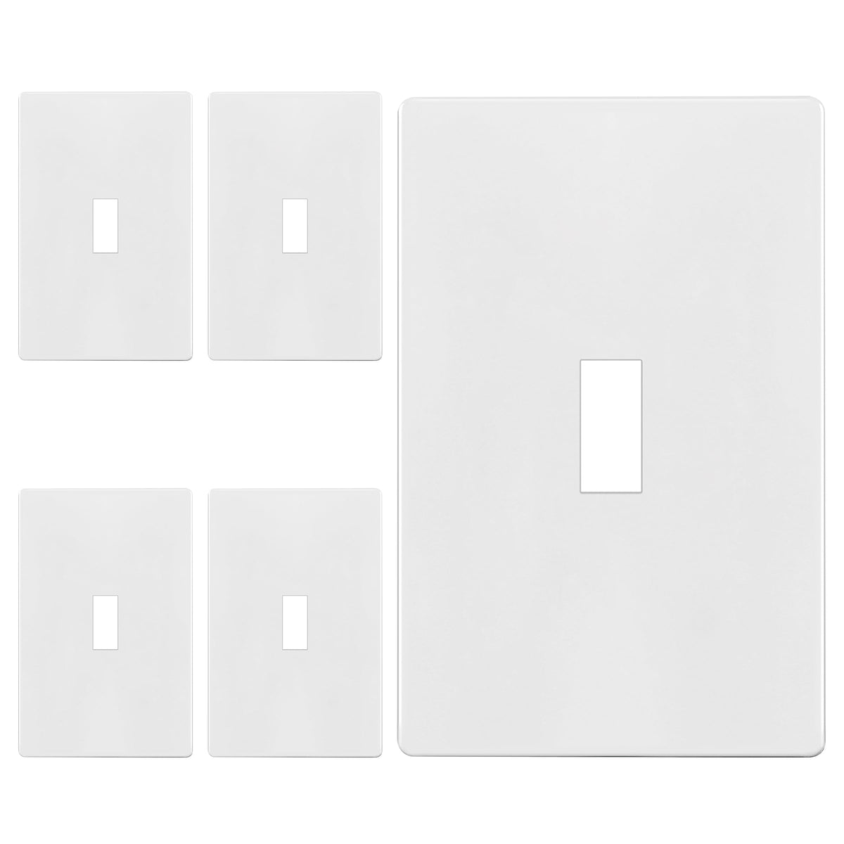 Enerlites screwless wall plate in glossy white for a clean, low-maintenance look