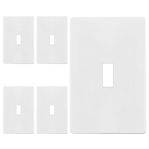 Enerlites screwless wall plate in glossy white for a clean, low-maintenance look