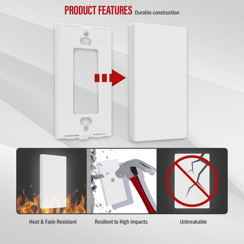 Enerlites glossy white wall plate, smooth finish for easy cleaning.