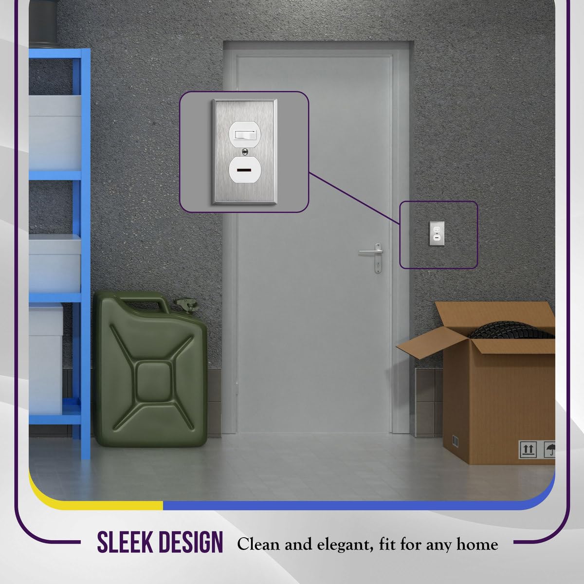 Enerlites wall plate close-up reveals smooth contoured edges for safe handling