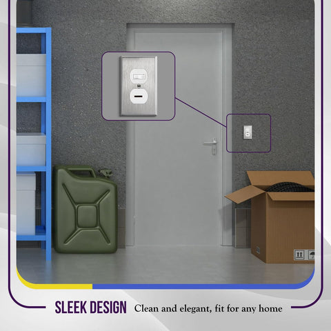 Enerlites wall plate close-up reveals smooth contoured edges for safe handling