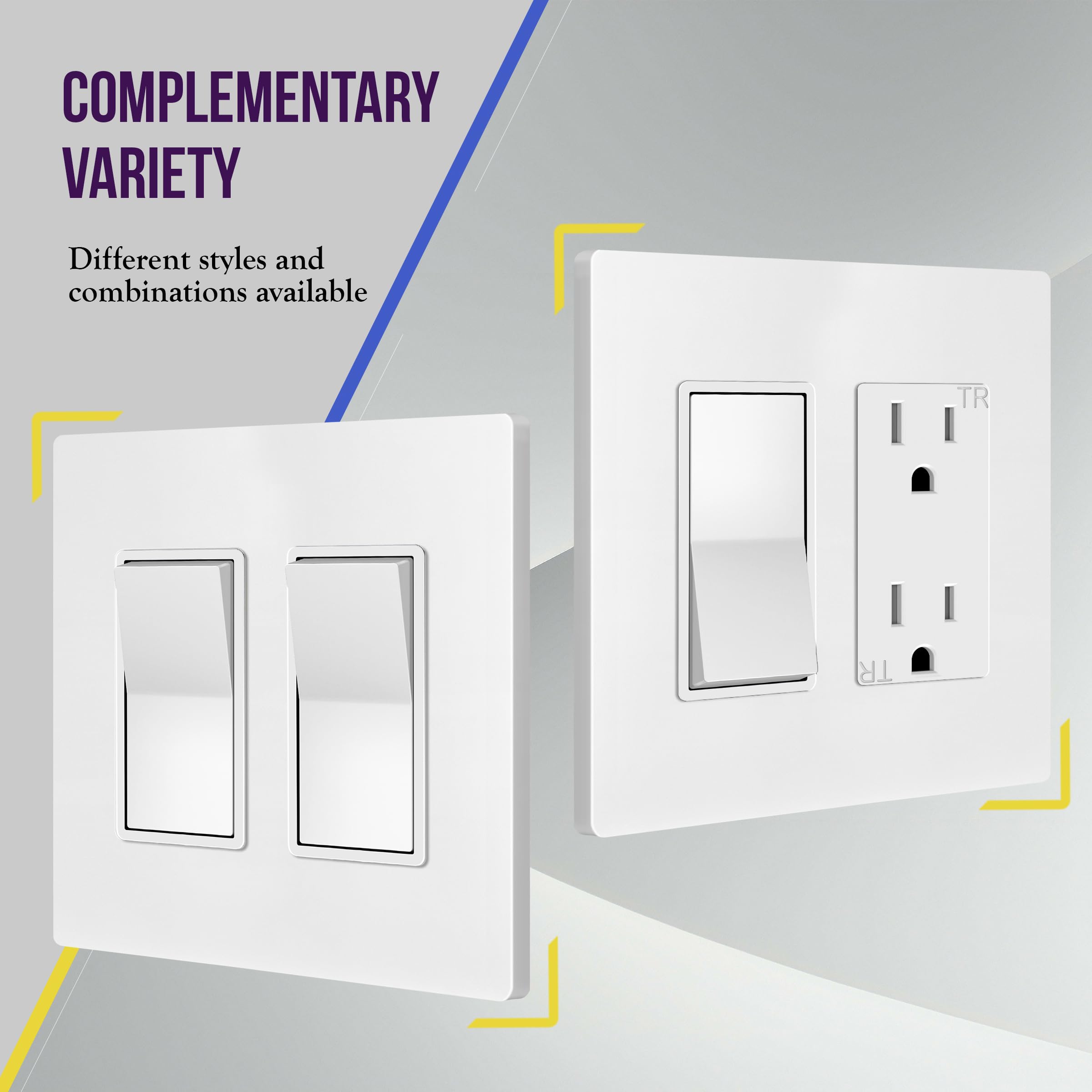 ENERLITES 2-gang plate fits standard outlets for quick replacement