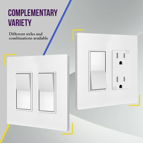 ENERLITES 2-gang plate fits standard outlets for quick replacement