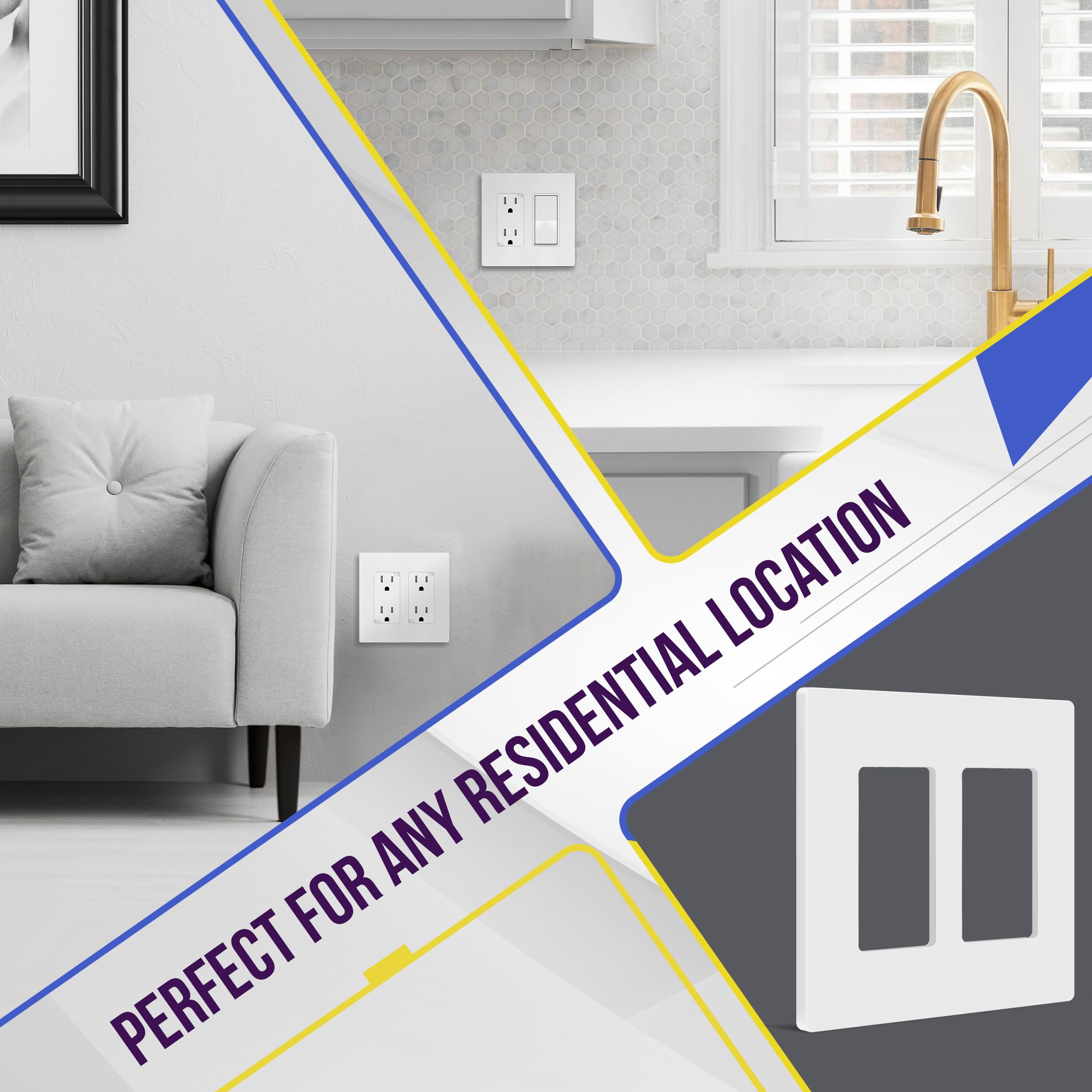 ENERLITES wall plate offers heat and fade resistance for busy kitchens