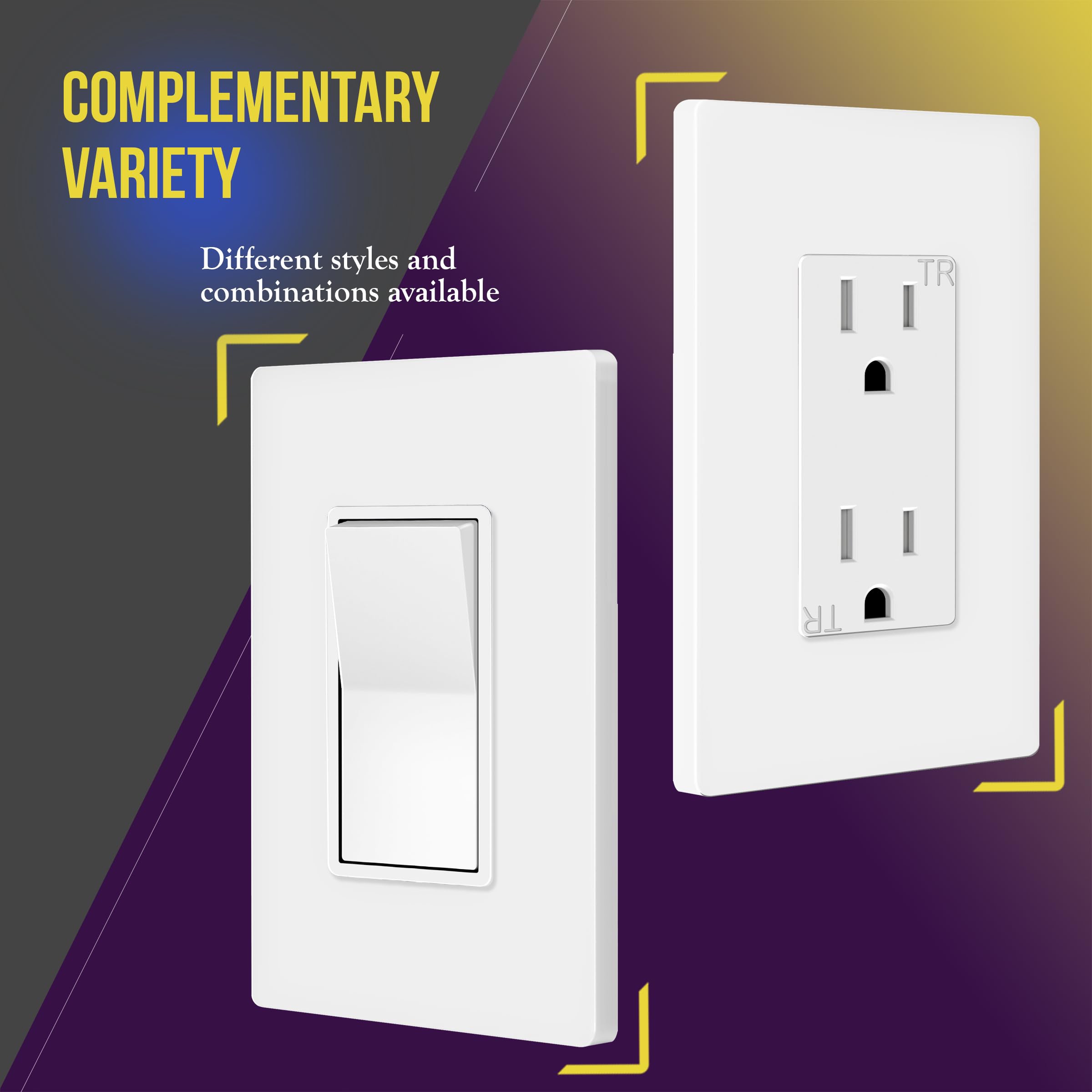 Enerlites wall plate polycarbonate closeup shows durable material